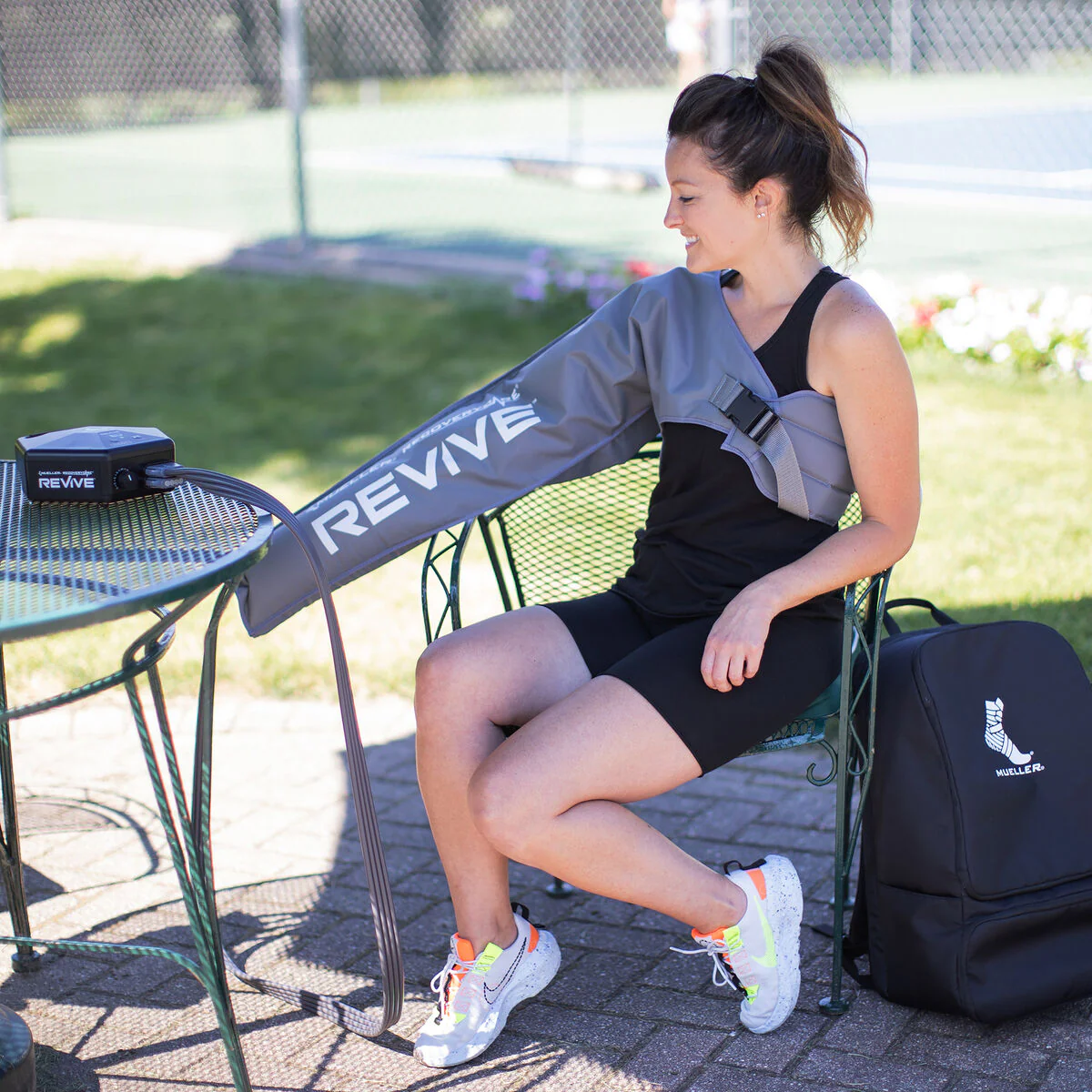 REVIVE™ Compression Arm Sleeve, One Size Fits Most - Gray - Image 3